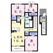 グッドリッチジオパレス西郷Aの間取り画像