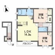 グランマスト杉井流Ⅱ A棟の間取り画像