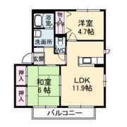 ハピネスK－Cの間取り画像