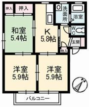 ヴィラ・シンシア A棟の間取り画像