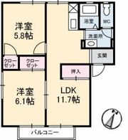 グレースフジ B棟の間取り画像