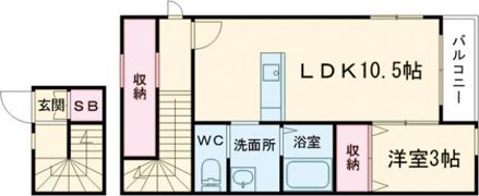 ドルチェ・ヴィータ柳川Eの間取り画像