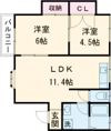 若葉ヶ丘ハイツの間取り画像