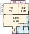 若葉ヶ丘ハイツの間取り画像