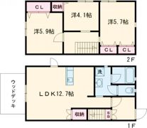 フォレストヴィラ中屋敷 Bの間取り画像