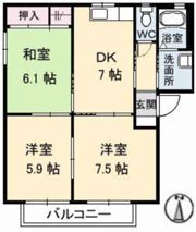 フレスコK B棟の間取り画像
