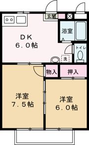 シティー堂山Bの間取り画像