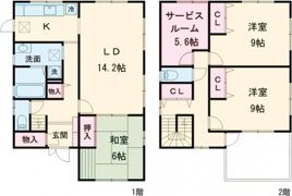 豊橋市中野町二本松西貸家の間取り画像
