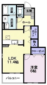 カルチェ・ド・モエ Sの間取り画像