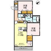 セジュール ド ソレイユII B棟の間取り画像