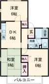 エクレール美濃屋 Bの間取り画像