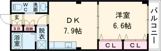 プリムローズ八戸ノ里の間取り画像