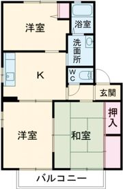 フレグランス今市Ⅱ Bの間取り画像
