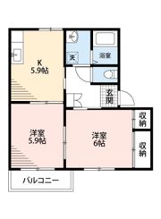 サンライズ佐倉 Dの間取り画像