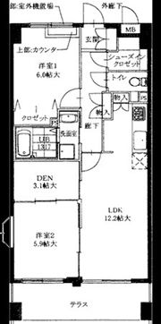 プレジール立川の間取り画像