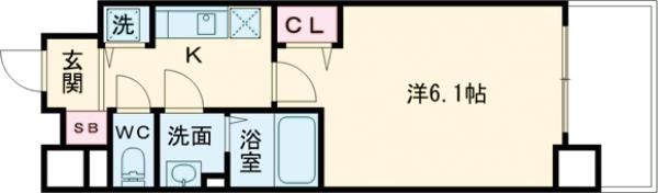 プレサンス新神戸駅前の間取り画像