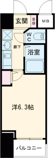 エステムコート神戸ハーバーランド前Ⅱの間取り画像