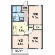 六呂見コーポラス Aの間取り画像