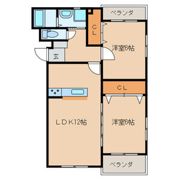 ハーベスト上津熊B棟の間取り画像