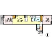 セレスティア南花畑Ⅲの間取り画像