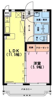 ユーミーグランディK2の間取り画像