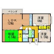 スクエア美濃山Aの間取り画像