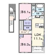 ウエスト Aの間取り画像