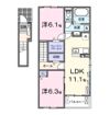 ウエスト Aの間取り画像