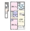 ウエスト Bの間取り画像