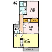 リーベン祝園 A棟の間取り画像