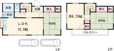 脚折町3貸家の間取り画像