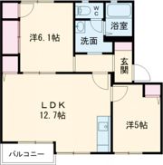 ヴィルヌーヴ 上中 Dの間取り画像
