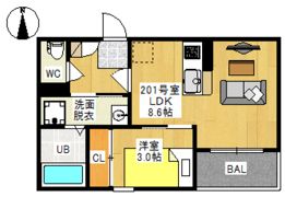 REGALEST 富町Ⅴ（レガリスト トミマチファイブ）の間取り画像
