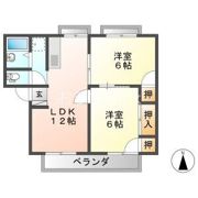 竹市丸野ハイツ Bの間取り画像