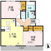 セジュール 三ツ屋 Aの間取り画像