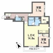 シャーメゾン阿賀中央の間取り画像