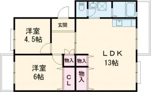パストラル板倉Bの間取り画像