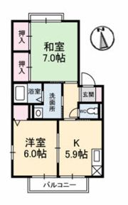 コーポ中的場 Ⅵ棟の間取り画像
