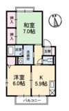 コーポ中的場 Ⅵ棟の間取り画像