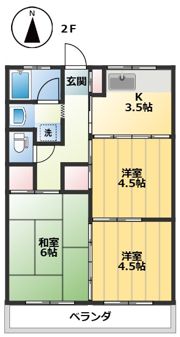 コーポ オオモト1の間取り画像