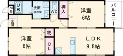 レジデンス花柳A棟の間取り画像
