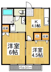 コーポオオクラの間取り画像