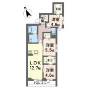 ラ・ヴィ市川の間取り画像