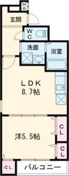 フジパレス加美駅南Ⅰ番館の間取り画像