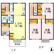 リースランド春日 Cの間取り画像