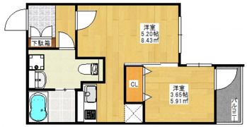 【庚午北】ヴィラ博丈(ヒロタケ)庚午北の間取り画像