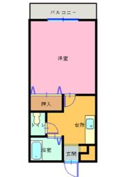 ロマーノハイツ三角の間取り画像
