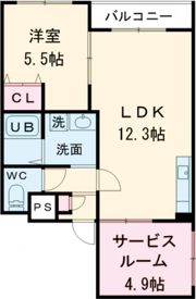 ル シャノワールツー（Le chat noir Ⅱ）の間取り画像