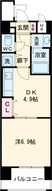 プレサンス神戸三宮の間取り画像