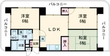 シャトラン白鷺Ⅱの間取り画像